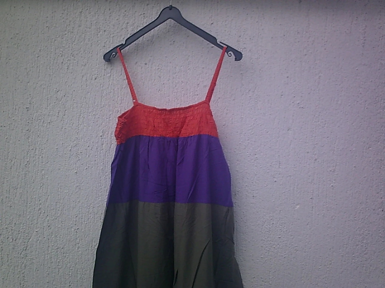 Long dress with flared bottom, 5 panels/multi-colored bands, 5 colors, size T.L tag – photo 11